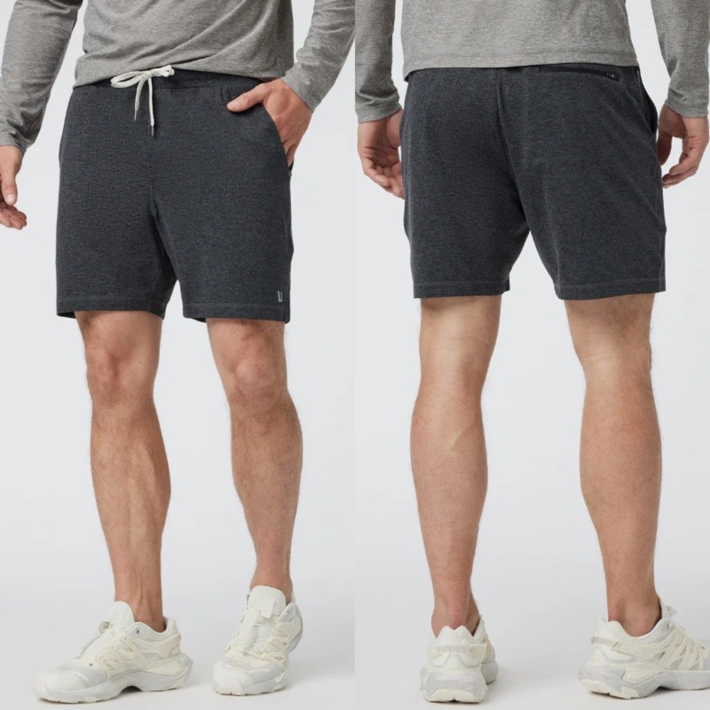 Vuori Charcoal Heather Grey Ponte Performance‎ Short 7" Size Small